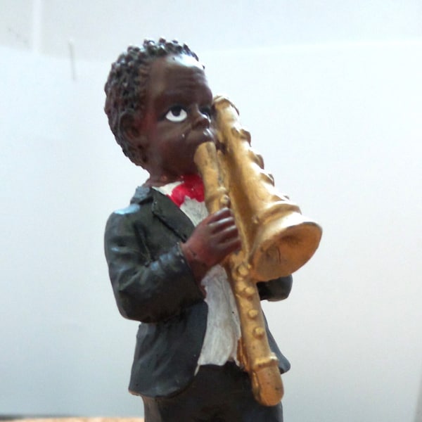 Vintage Jazz African American Figure Playing Instrument