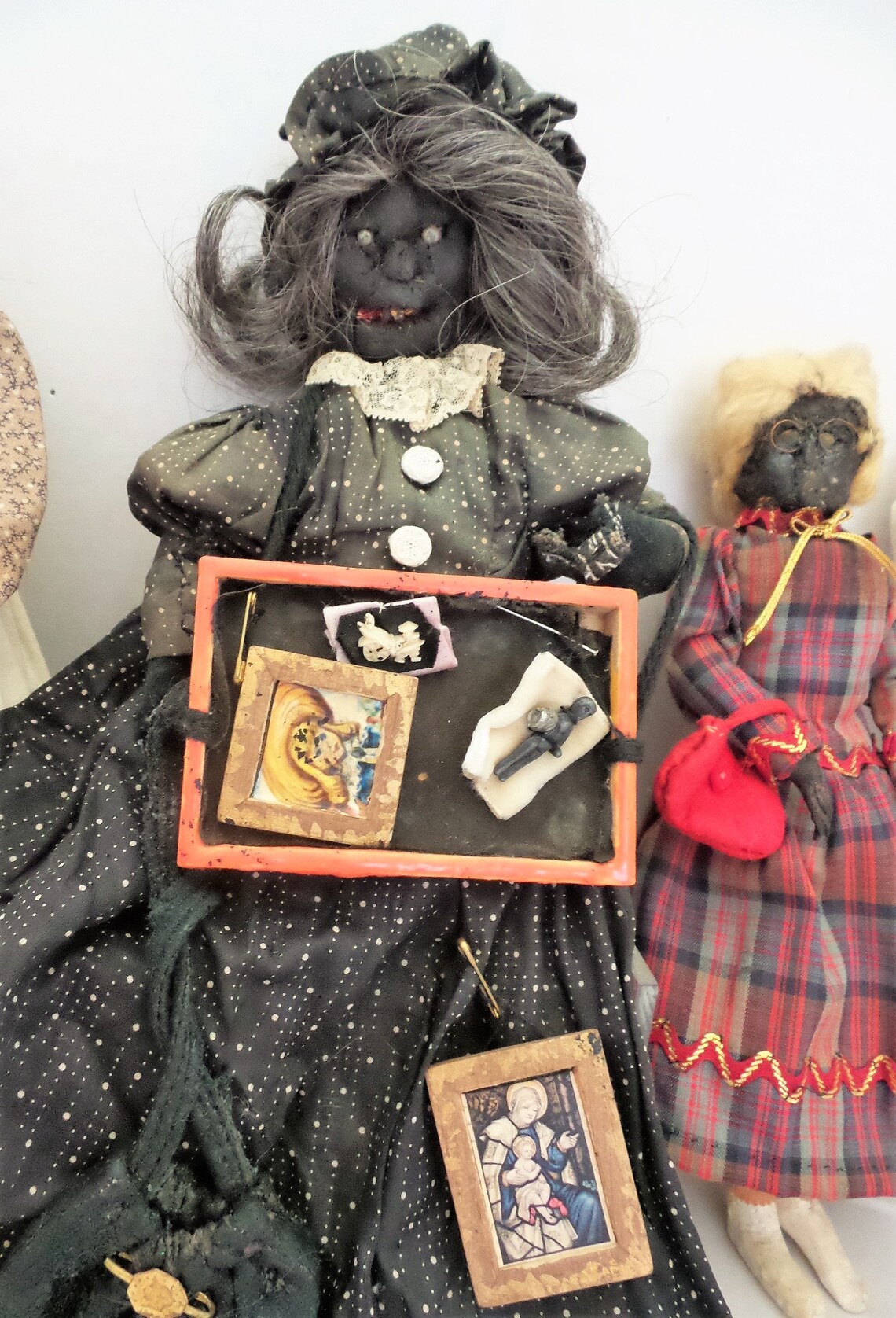 Folkart Dried Apple Face Dolls Etsy