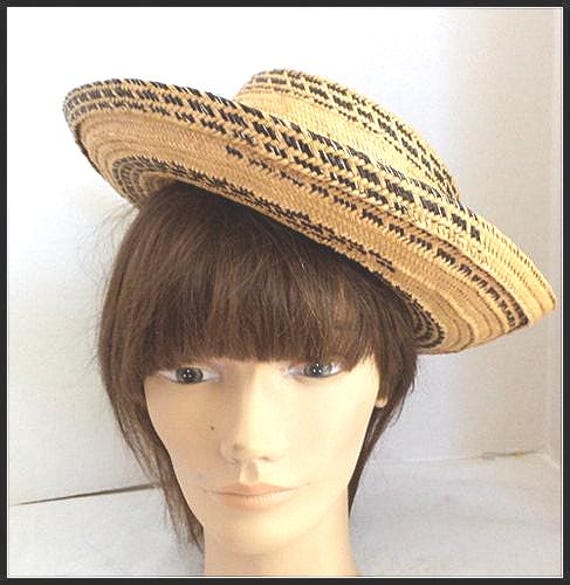 Vintage Straw Boater Hat - image 5