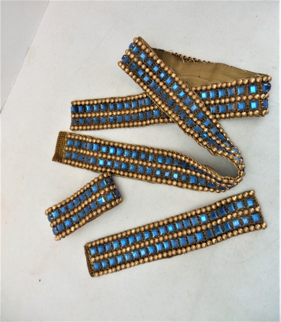 Vintage Handmade Rhinestone Belt and Bracelets