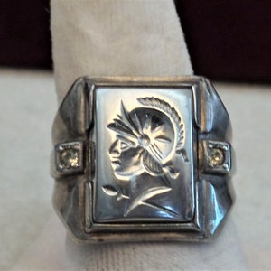 Ring Vintage Sterling Ring Knights Head Size 9 1/2