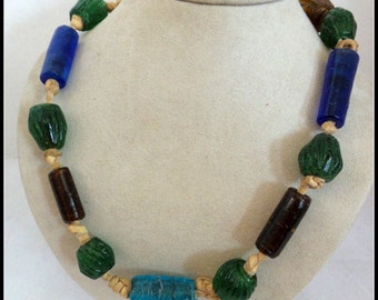 Necklace Vintage Large Glass Beaded Necklace