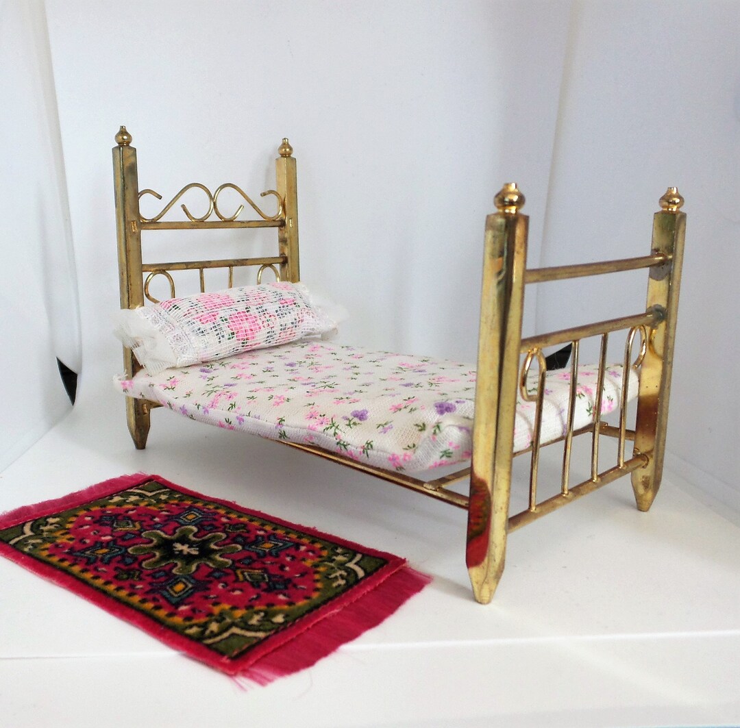 Vintage Dollhouse Twin Brass Bed Etsy