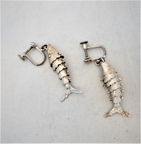 articulated fish earrings