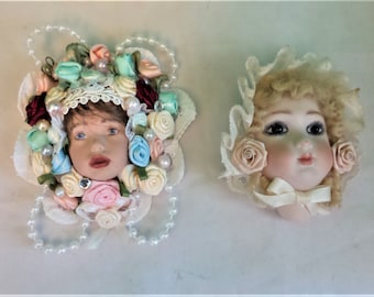 Hand Made Doll Face Brooches