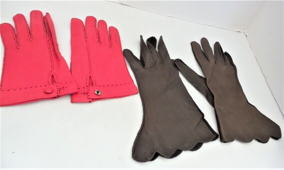 Pair of Ladies Vintage Leather Gloves - image 1