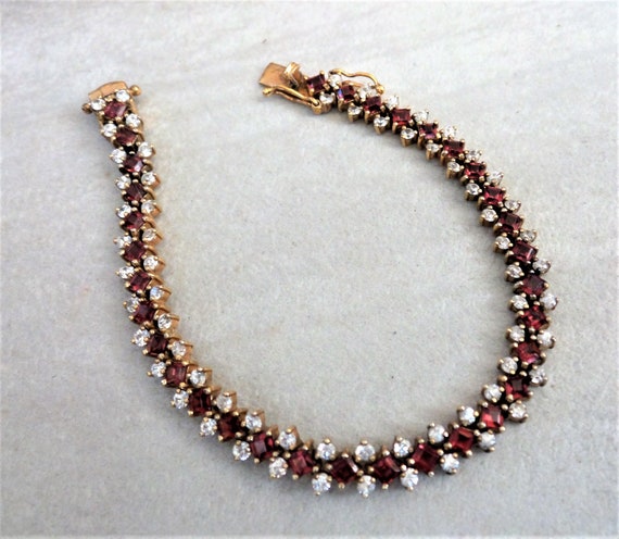 Bracelet Vintage CZ and Amber 925 Bracelet - image 1