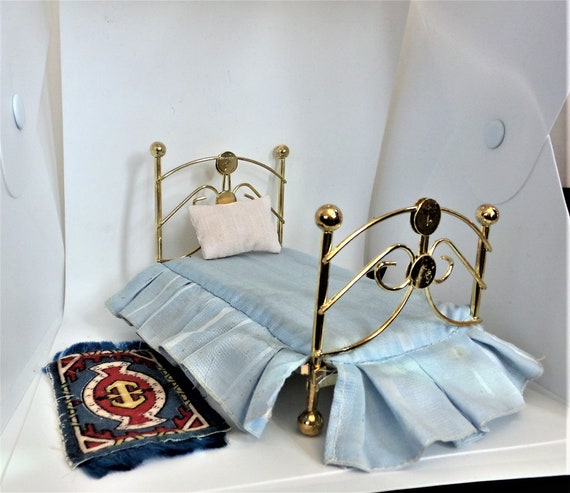 Vintage Dolllhouse Brass Bed 