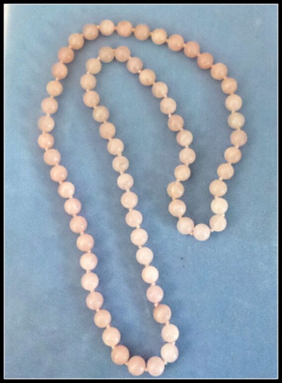 Rose Quartz Hand Knotted Beaded Necklace - image 3