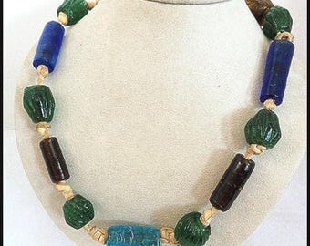 Necklace Vintage Large Glass Beaded Necklace