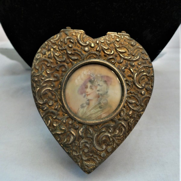 Vintage French Portrait Jewelry Casket