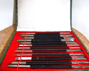 Steel Chisel's Vintage Asian Set of 12 for Carving