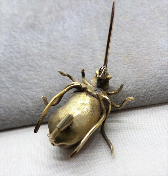 Vintage Baroque Pearl Spider Bug Pin - image 6