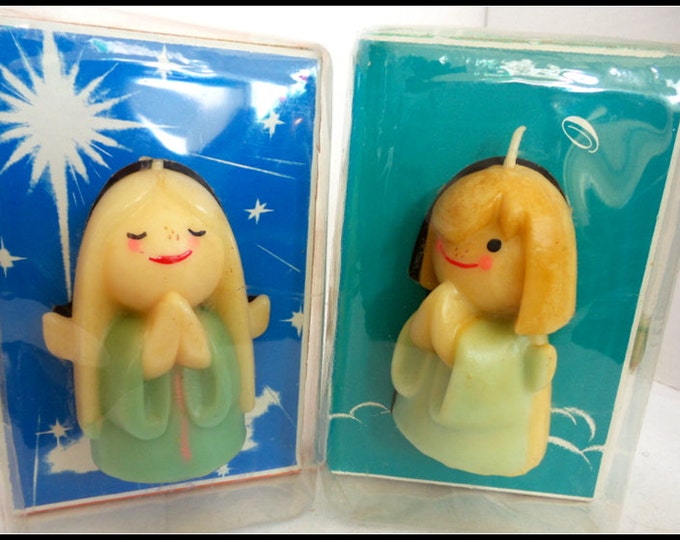 Vintage Gurly Christmas Angel Candles Etsy
