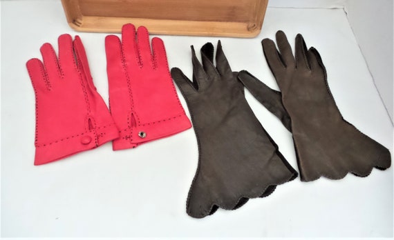 Pair of Ladies Vintage Leather Gloves - image 2