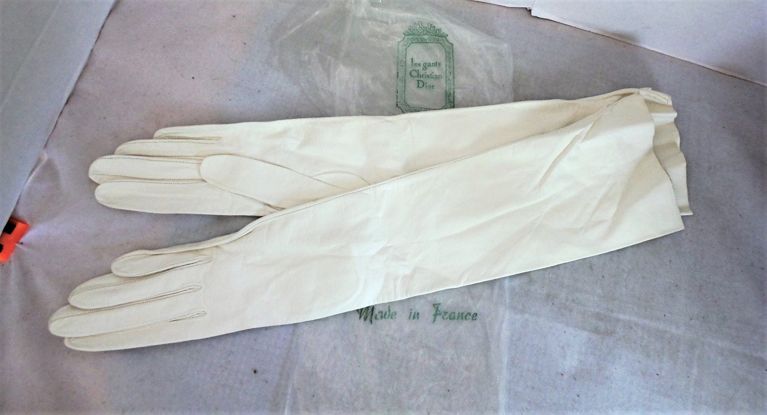 Vintage Christian Dior Kid Leather Opera Gloves - Etsy