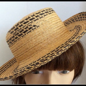 Vintage Straw Boater Hat image 1