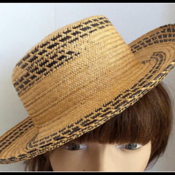 Vintage Straw Boater Hat