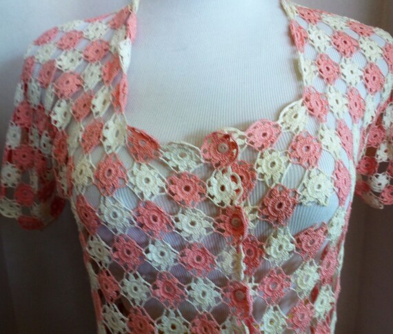 Hand Crochet Blouse Vintage 1940s - image 4