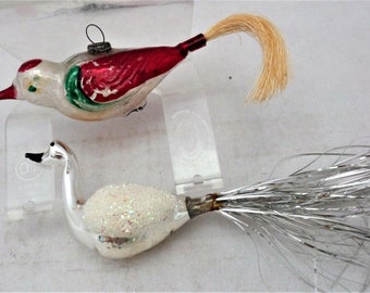 Vintage Christmas Bird  Ornaments