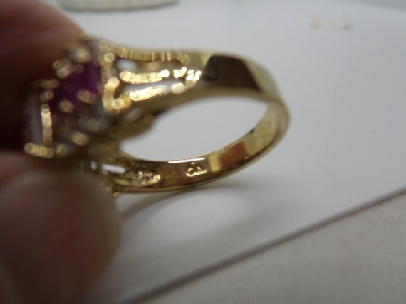 Ring Vintage Statement Ring with Simulated Ruby a… - image 7