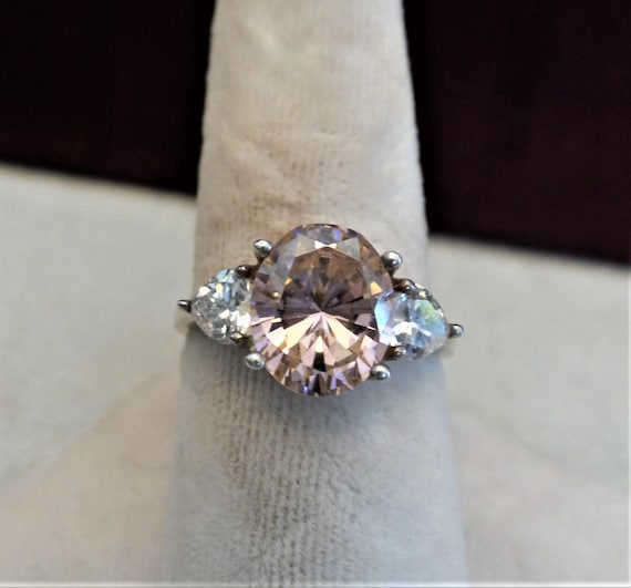 Ring Statement 925 Ring with CZ Stones Size 9 3/4 - image 1