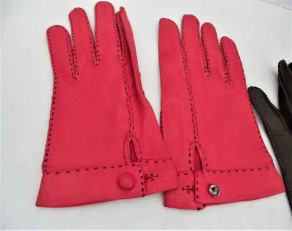 Pair of Ladies Vintage Leather Gloves - image 3