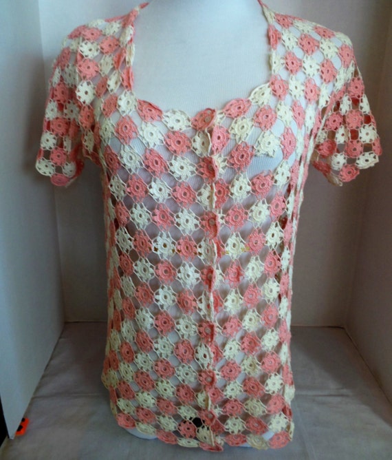Hand Crochet Blouse Vintage  1940s - image 3