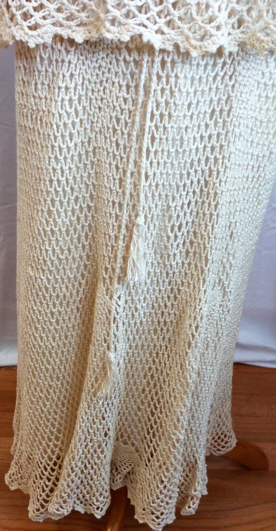 Vintage Handmade Crocheted Skirt and Top - image 3