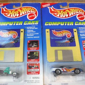 Vintage Hot Wheels Computer Cars 93 Camaro and Rigor-Motor