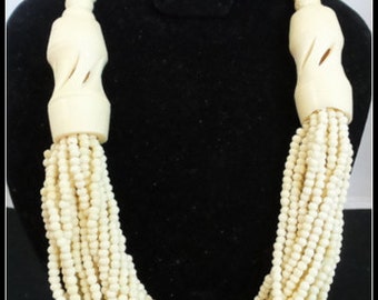 Vintage Bone Statement Necklace