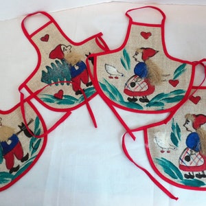 Vintage Unique Bottle Aprons set of 4