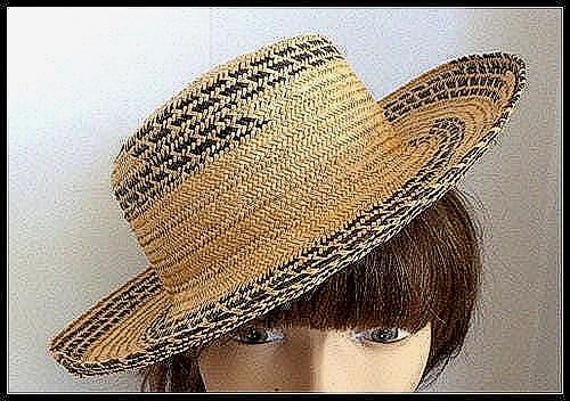 Vintage Straw Boater Hat - image 1