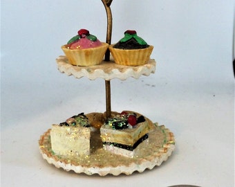 Vintage Miniature Dessert Tiered Plates