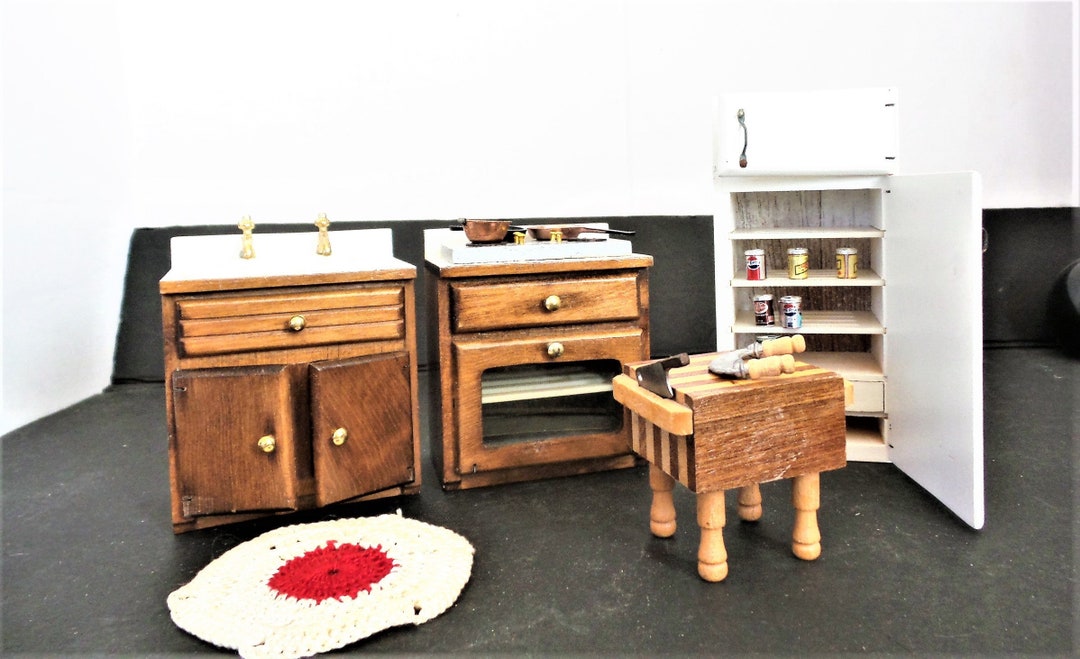 Vintage Dollhouse Kitchen Suite - Etsy