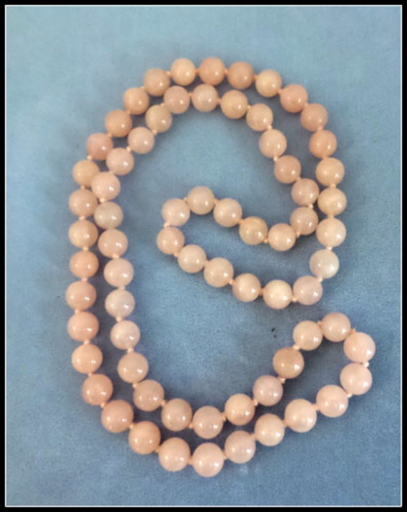 Rose Quartz Hand Knotted Beaded Necklace