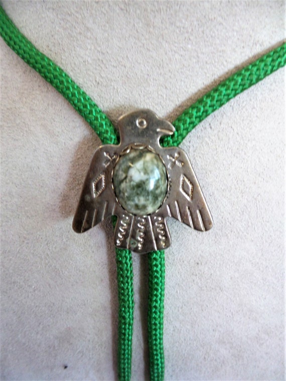 Necklace Vintage Native American Design Bolo Tie … - image 1