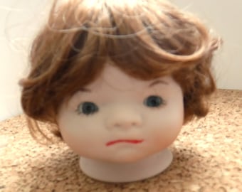 Doll Head Porcelain with Wig