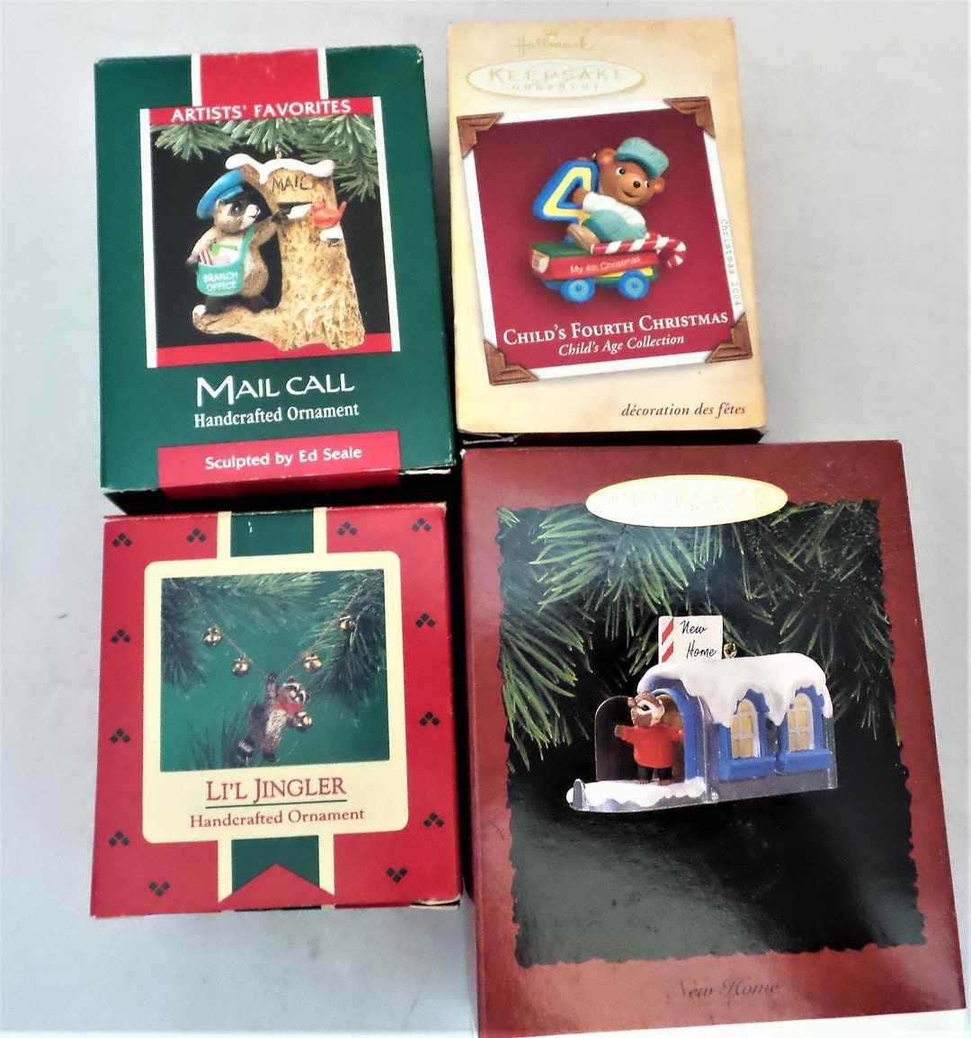 Hallmark Collectible Christmas Ornaments Set of 4 Etsy