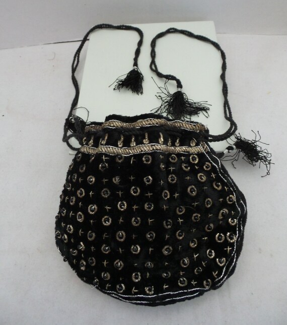 Vintage Velvet Beaded Purse - image 2