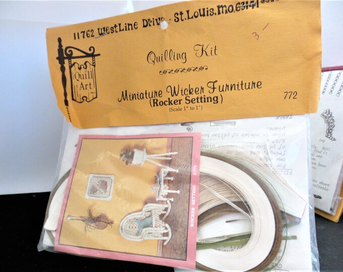 Dollhouse Quilling Kit for Miniature Wicker Rocker Setting Etsy