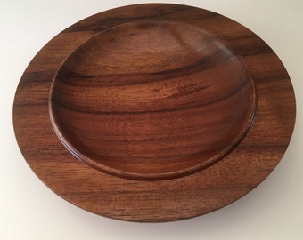 Bubinga Wood Platter - 10 1/2" Wide By 1 1/2" High