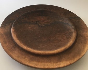 Walnut "Plate On Plate" Illusion - 11" Wide, 2" High - Mineral Oil & Beeswax Finish