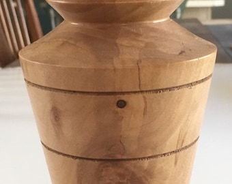 Birch Vase With A Glass Tube Inset For Water - 8" Tall, 4" Wide