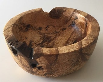 Hand Turned Spalted Scrub Oak Bowl - 6" Wide By 2 1/2 High