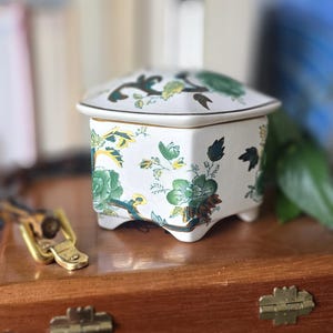 Sällsynt vintage engelsk murare "Chartreuse" järnsten sexkantig lock Pagoda teburk/ask