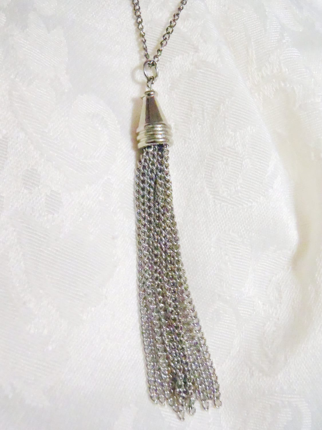 Silver Bell Dangle Charm Long Necklace Silver Plated Charm - Etsy