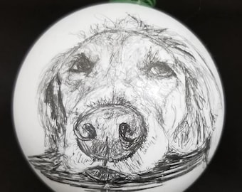 Dog Portrait Ornament - Personalized Dog Ornament -  Pet Memorial Ornament - Custom Dog Ornament - Painted Dog Ornament - Portrait Ornament