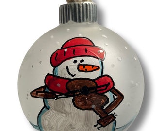 Violin Player Personalized Hand Painted Christmas Ornament - Fiddle Player Music Ornament - Musician Ornament - violin Teacher -