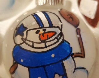 Football Player Christmas Ornament -Personalized Custom Ornament - High School - Pee Wee - College - Hand Painted Coach Ornament - Team